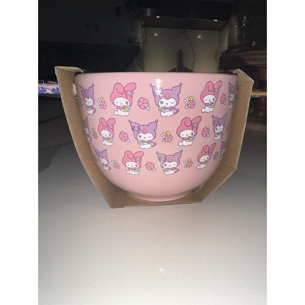 Sanrio Kuromi And My Melody Ramen Bowl With Chopsticks 20oz Capacity